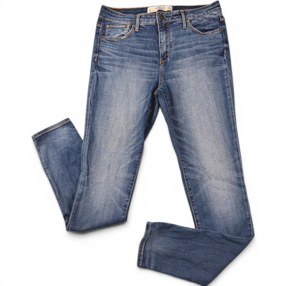 Abercrombie & Fitch Womens Size 10 W30 High Rise Skinny Jeans Medium Wash Blue